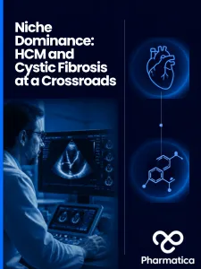 Cardiovascular imaging and molecular science illustrating Phase III clinical trials in hypertrophic cardiomyopathy and cystic fibrosis drug development.
