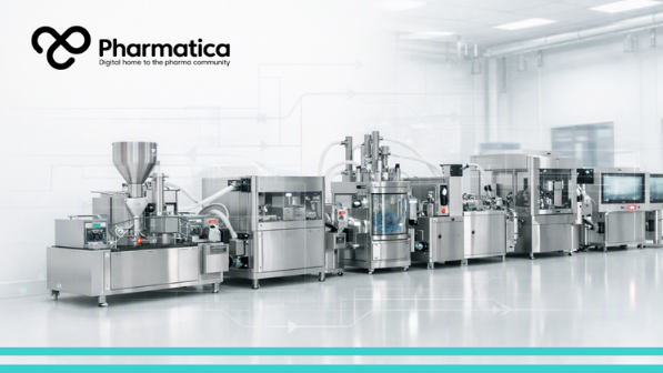 Pharmatica image showing modular pharmaceutical manufacturing using continuous pharmaceutical manufacturing processes, interconnected production modules, and Process Analytical Technology to improve flexible drug manufacturing.
