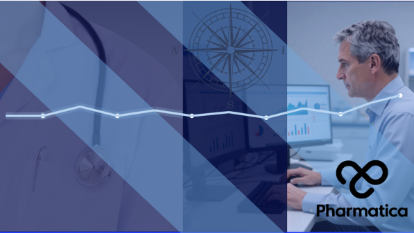 Clinical researcher analysing live clinical trial dashboards and digital analytics, illustrating real-time clinical trials, continuous clinical trial data monitoring, adaptive trial management, and data-driven decision-making in pharmaceutical research.