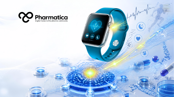 Pharmatica image representing the Google SensorFM wearable AI foundation model analysing one trillion minutes of wearable health data for digital biomarkers, clinical research, and pharmaceutical innovation.