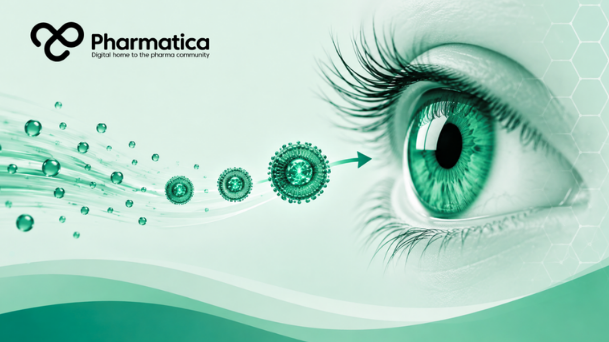 Pharmatica image representing ocular drug delivery using nanocarriers to improve therapeutic targeting of the eye and retinal tissues. 