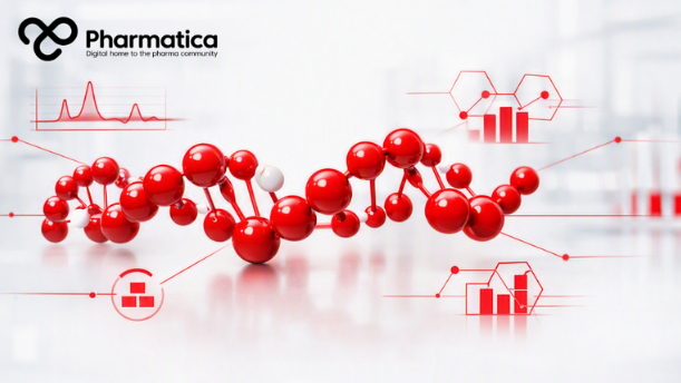 Pharmatica visual of the FDA generic peptides guidance showing peptide molecular structure and regulatory assessment of generic peptide medicines.