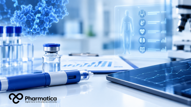 Pharmatica GLP-1 obesity clinical development visual showing metabolic therapy, clinical research, and evidence generation.