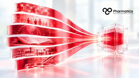 Pharmatica image of six red visual elements converging into a unified framework, illustrating the FDA&rsquo;s six commitments to improving rare-disease regulatory review.