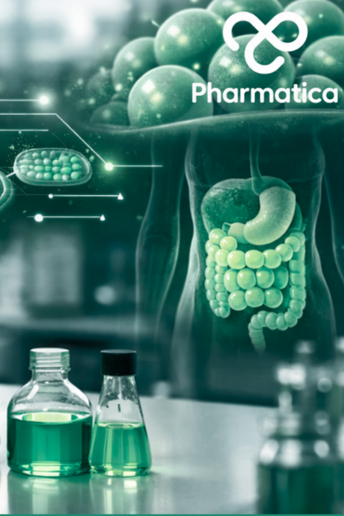 Pharmatica photorealistic illustration of GLP-1 drug discovery showing peptide molecules, metabolic signalling pathways, and obesity treatment research in a modern pharmaceutical laboratory.