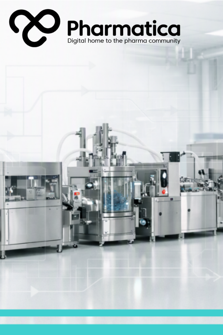 Pharmatica image showing modular pharmaceutical manufacturing using continuous pharmaceutical manufacturing processes, interconnected production modules, and Process Analytical Technology to improve flexible drug manufacturing.