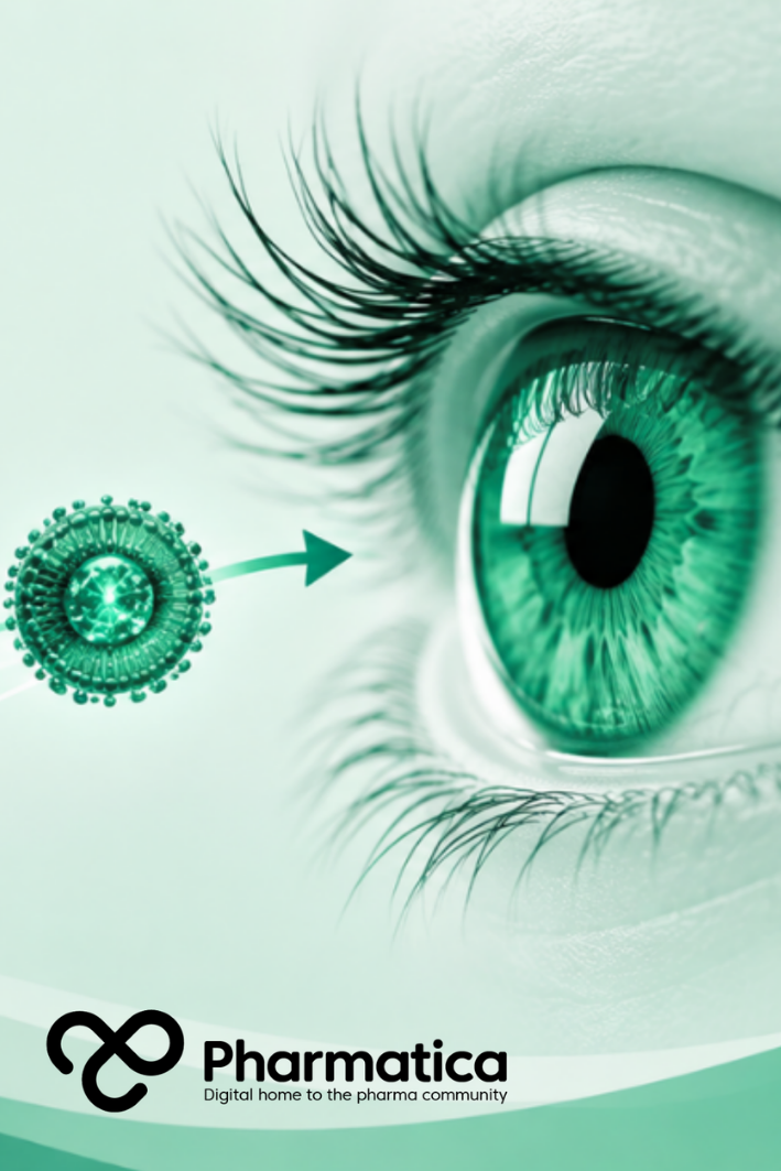 Pharmatica image representing ocular drug delivery using nanocarriers to improve therapeutic targeting of the eye and retinal tissues. 