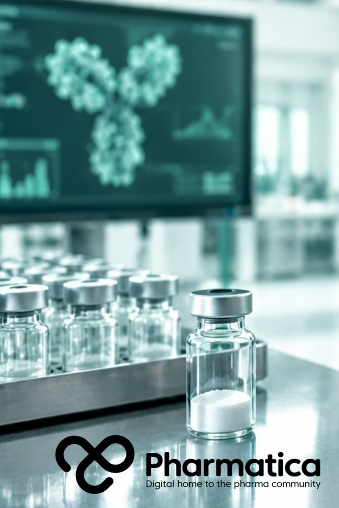 Pharmatica image of an ADC manufacturing facility showing antibody-drug conjugate drug product production and pharmaceutical processing equipment.