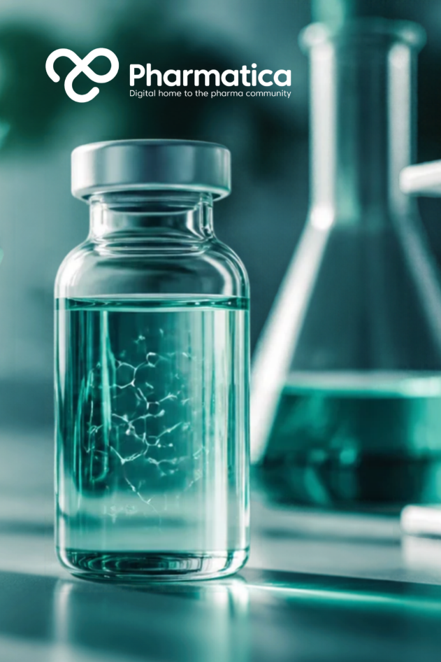 Pharmatica image of a pharmaceutical research vial on a laboratory bench, representing drug repurposing and the revival of abandoned drug candidates.