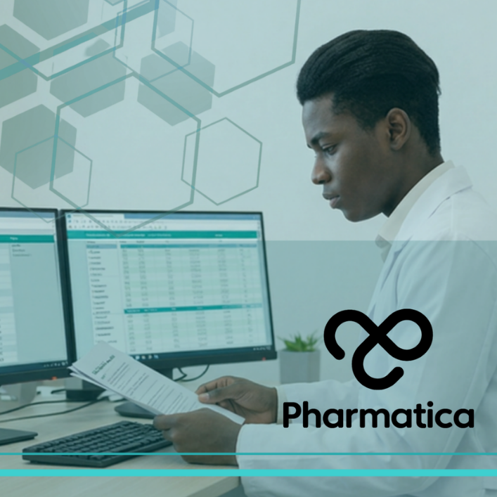 Clinical research professional reviewing operational data and regulatory documents on dual-monitor workstations, illustrating CRO vendor oversight in clinical trials, vendor performance monitoring, compliance management, and quality assurance across outsourced clinical research operations.