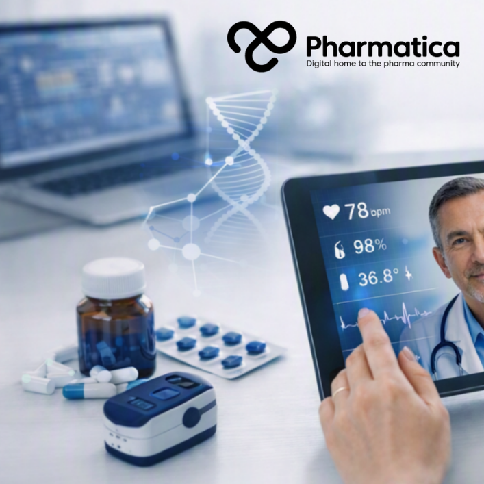 Pharmatica image representing decentralised clinical trials using remote monitoring, digital health technology, and telehealth to connect clinical research participants with investigators.
