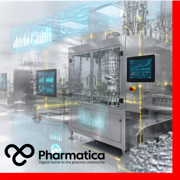 Pharmatica image representing AI in pharmaceutical GMP manufacturing using machine learning, predictive maintenance, digital quality management, continuous manufacturing, and smart pharmaceutical production.
