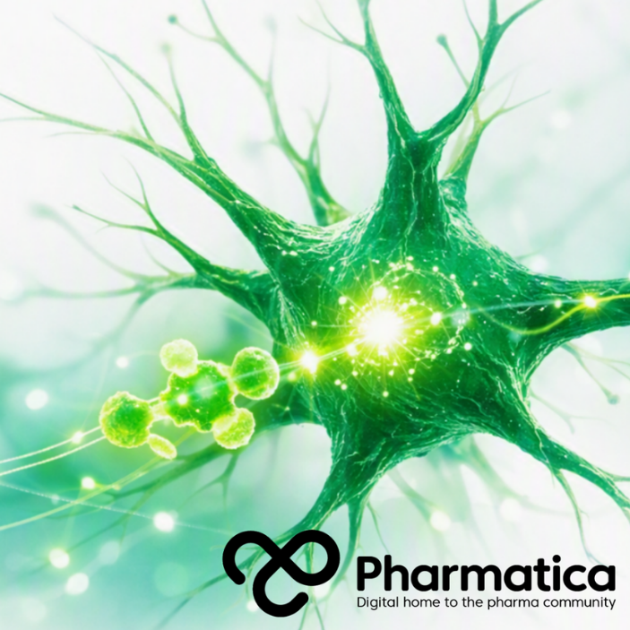 Pharmatica detailed rendering of a neuron firing electrical impulses through dendrites and axons in vivid green tones, symbolising neural connectivity and communication in psychedelic drug discovery, neuroplasticity, 5-HT2A receptor pharmacology, CNS drug development, psychoplastogens, and therapeutic neuroscience research.