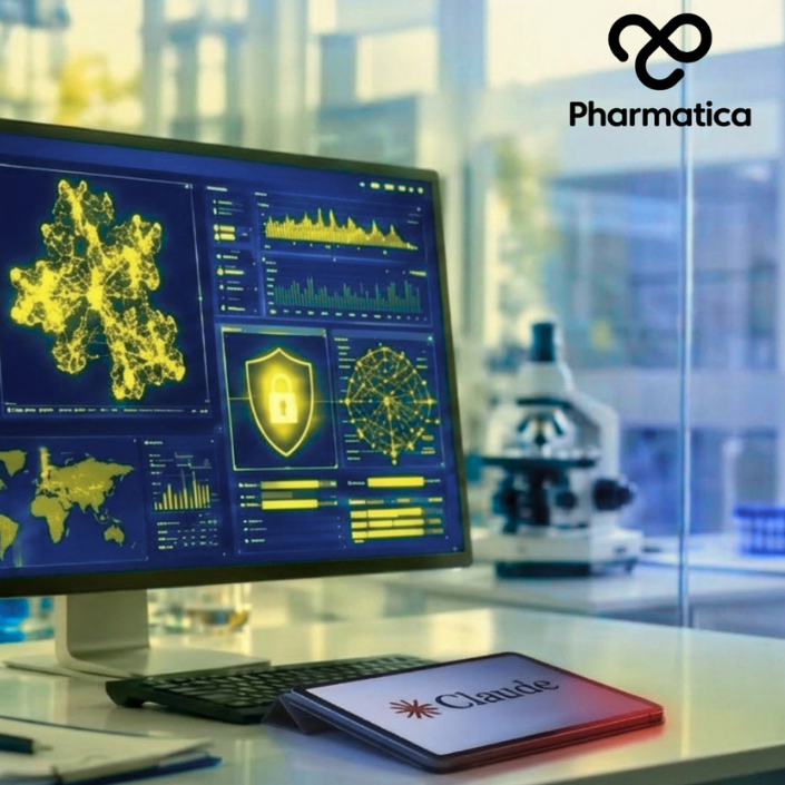 Pharmatica image representing a pharmaceutical AI research environment that uses AI biosecurity, biological research governance, and emerging bioweapons risk.