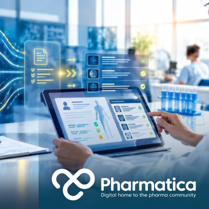 Pharmatica image that represents LLMs in clinical trial screening using AI to analyse clinical data and identify potential trial matches.