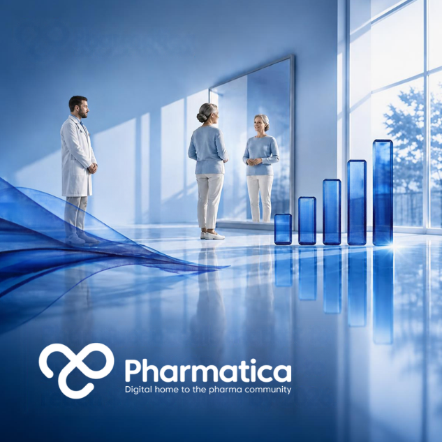 Pharmatica visual of an abstract blue five-bar health scale glowing on a bright background, representing EuroQol EQ-5D quality of life measurement.