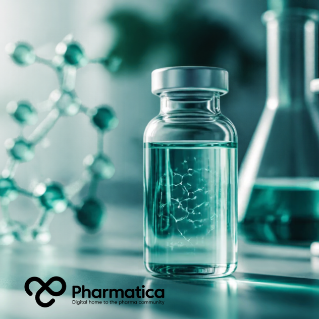 Pharmatica image of a pharmaceutical research vial on a laboratory bench, representing drug repurposing and the revival of abandoned drug candidates.