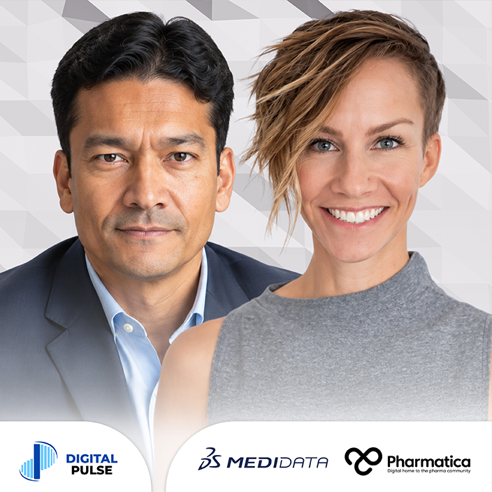 Deepankar Nayak speaking with Lisa Moneymaker, Chief Operating and Strategy Officer at Medidata, about AI adoption and clinical trial innovation on Pharmatica Digital Pulse.