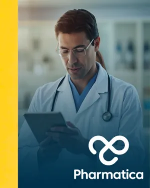 Healthcare clinician reviewing patient data on a tablet using biomarkers biological age models for precision medicine and clinical decision-making.