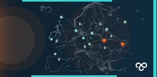 European pharmaceutical distribution network illustrating pharmaceutical cold chain risk across interconnected supply routes, with highlighted logistics nodes vulnerable to temperature excursions and supply chain disruptions.