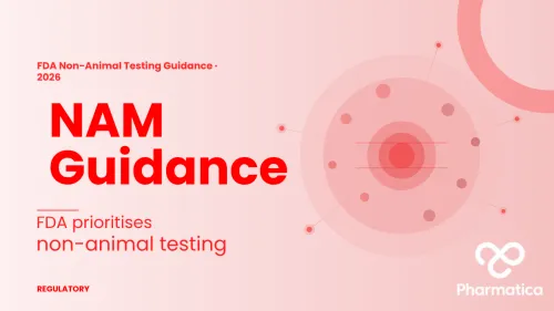Graphic highlighting FDA alternatives to animal testing and the FDA's 2026 guidance promoting New Approach Methodologies (NAMs) for safer, more predictive drug development.