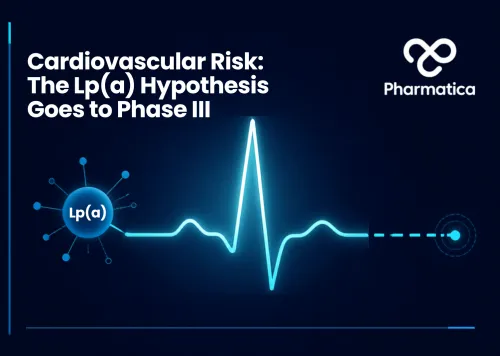 Illustration of lipoprotein(a) cardiovascular research highlighting Phase III clinical trials evaluating novel therapies to reduce cardiovascular risk.