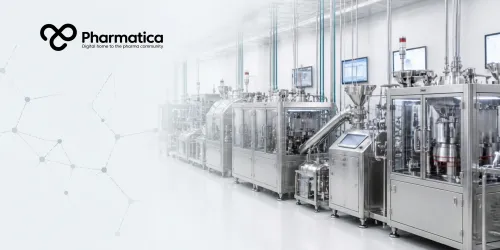 Pharmatica image of continuous pharmaceutical manufacturing using modular production units, Process Analytical Technology, and digital process control in a modern GMP facility. 