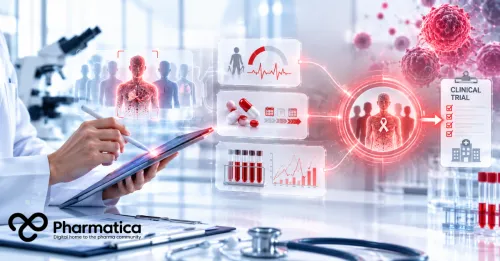 Pharmatca image showing new FDA oncology clinical trial guidance for clinical trial eligibility represented through connected patient assessment, clinical research data, and trial pathways.
