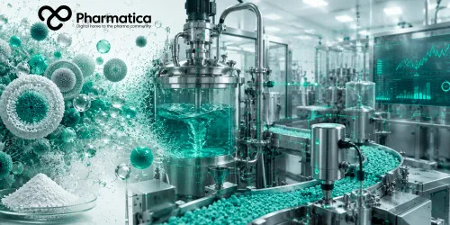 Pharmatica image of pharmaceutical formulation development connecting drug formulation science with advanced manufacturing and process control.