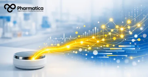 Pharmatica image of passive health monitoring showing AI analysis transforming everyday health signals into longitudinal digital health data.
