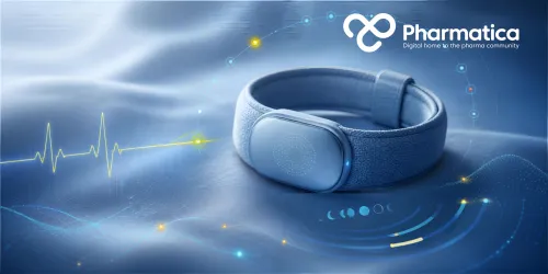Pharmatica image showing wearable health data flowing from physiological sensors into regulated digital health and women&rsquo;s health applications.