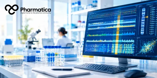 Pharmatica image of a computational genomics workstation analysing regulatory effects of human genetic variants with AI.