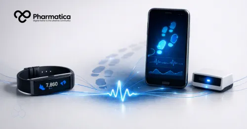 Pharmatica image of digital health devices generating standardised clinical measures for clinical drug development.