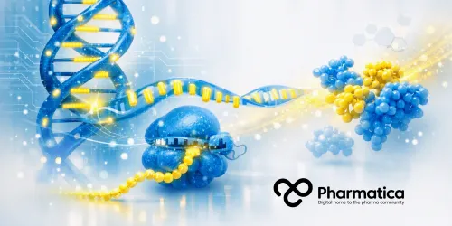 Pharmatica image of the AGENTEX automated cell-free biotechnology platform illustrating synthetic genetic code engineering and programmable biology.