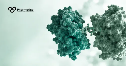 Pharmatica image of molecular glue connecting a target protein with an E3 ubiquitin ligase in targeted protein degradation.